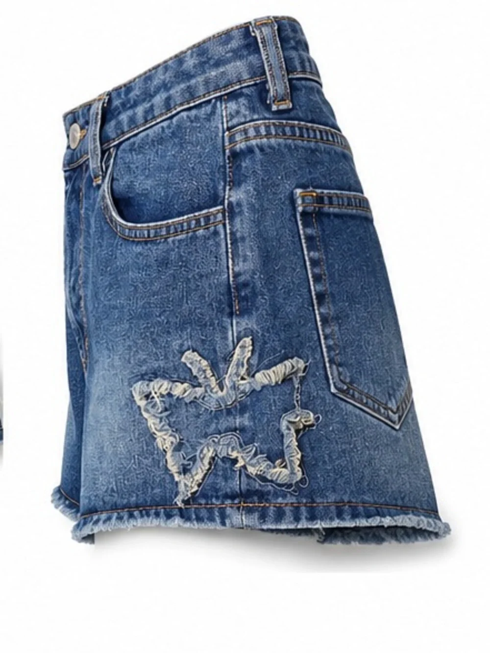 Distressed Denim Cutoff Jean Shorts Boho Chic Frayed Western Festival Y2K, Sz 28